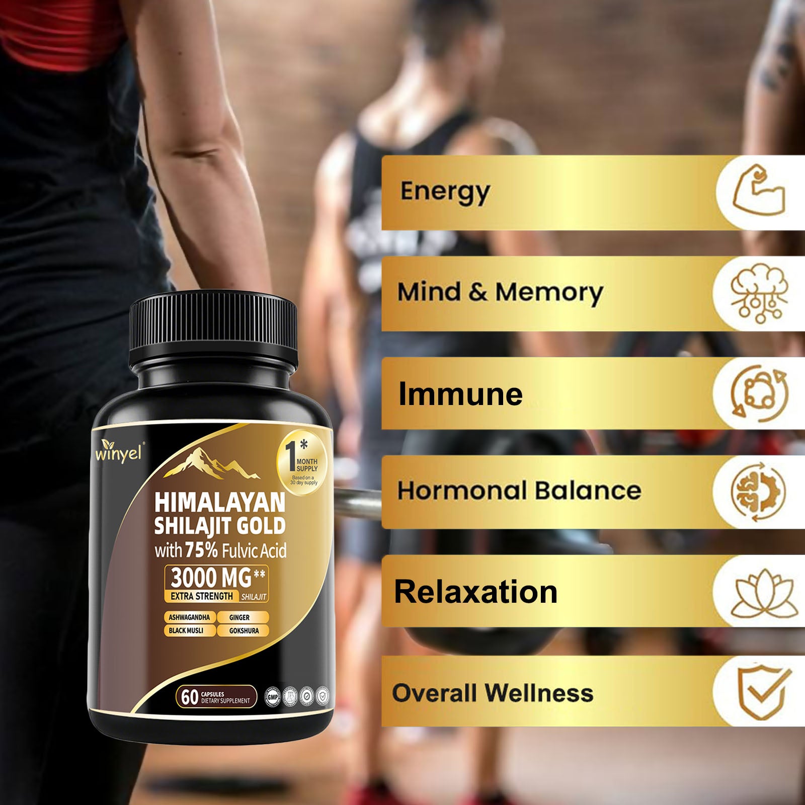 Himalayan Shilajit Capsules: Gold Grade Supplement | HealingVeda