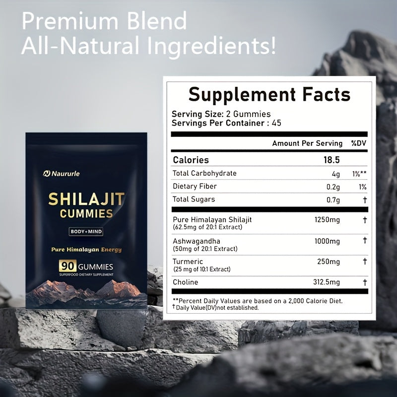 Himalayan Shilajit Gummies: 90 Delicious Gummies | HealingVeda